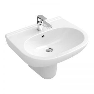 Lavoar suspendat, cu preaplin, 65 cm, alb, O.Novo