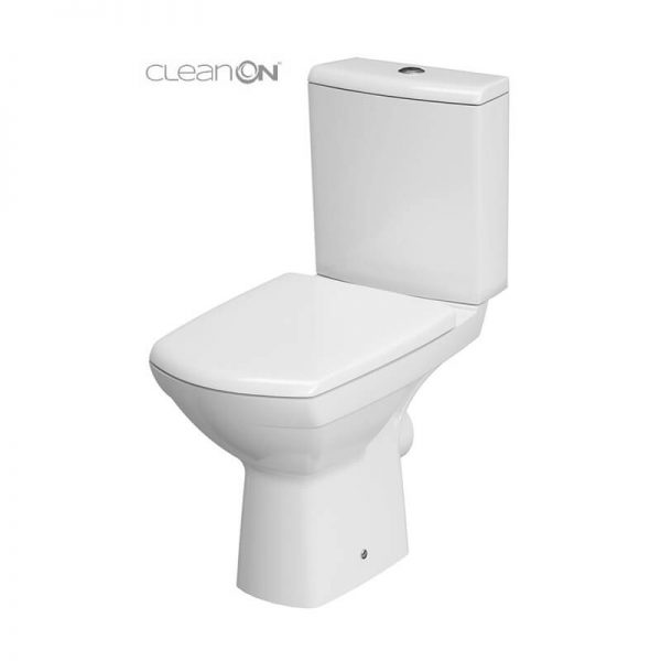 Vas WC compact cu capac soft close si rezervor, Clean On, alb, Carina
