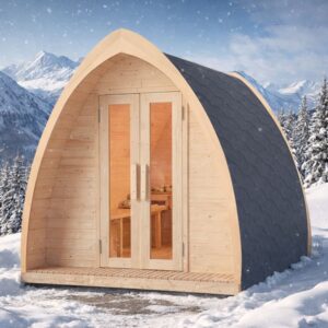 Sauna exterioara SIP-1824, pin nordic, 6000 W, 180x240x185